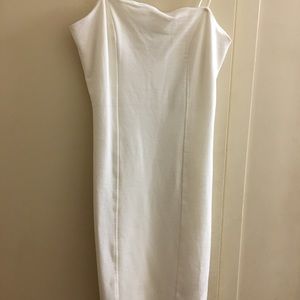 Little white Spaghetti strap thigh length dress